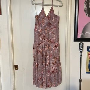 Mauve purple flower print dress